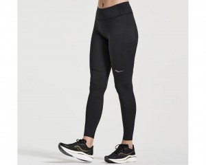 Women's Saucony Fortify Tight Bottoms Black | S-145979
