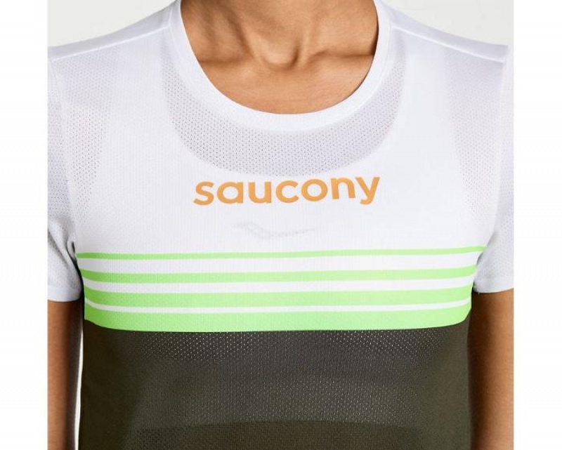 Women's Saucony Elite Short Sleeve Tops Umbra | S-146045